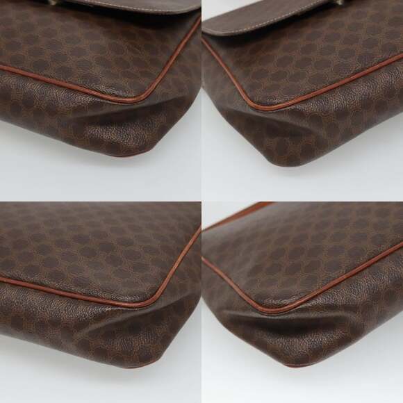 CELINE Macadam Canvas Shoulder Bag Pvc Brown Gold - Picture 10 of 12